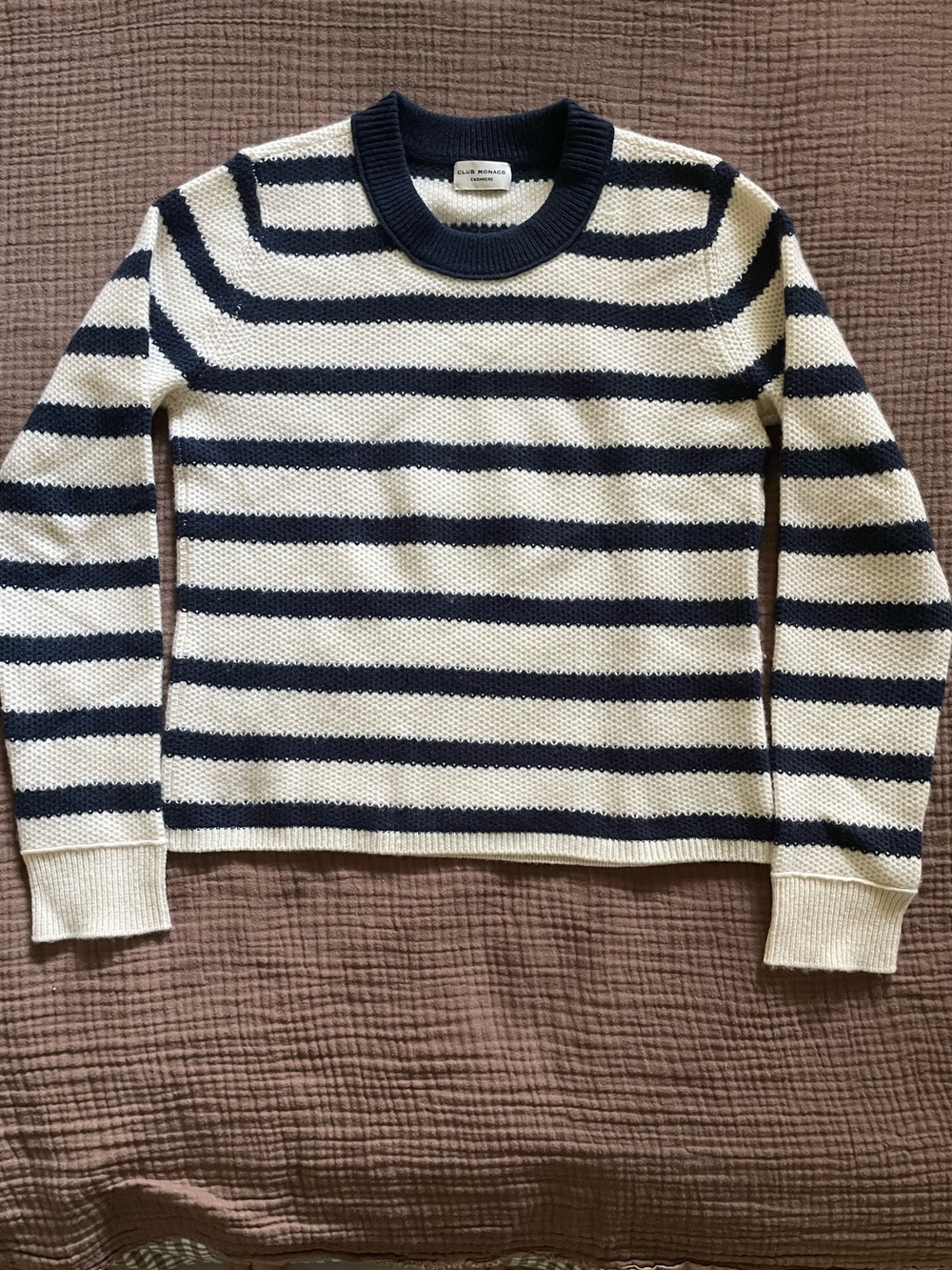 Club Monaco Cashmere Striped Crewneck Sweater